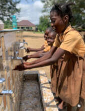 hand washing station at rural school