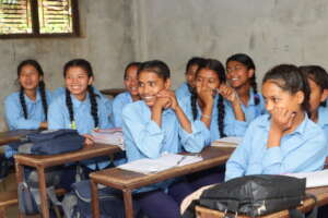 Students learning in the classroom.