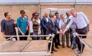 Cutting the ribbon on the new project in Kigali