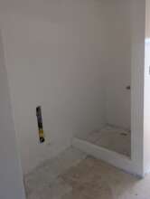 One of the new bathrooms ready for fixtures
