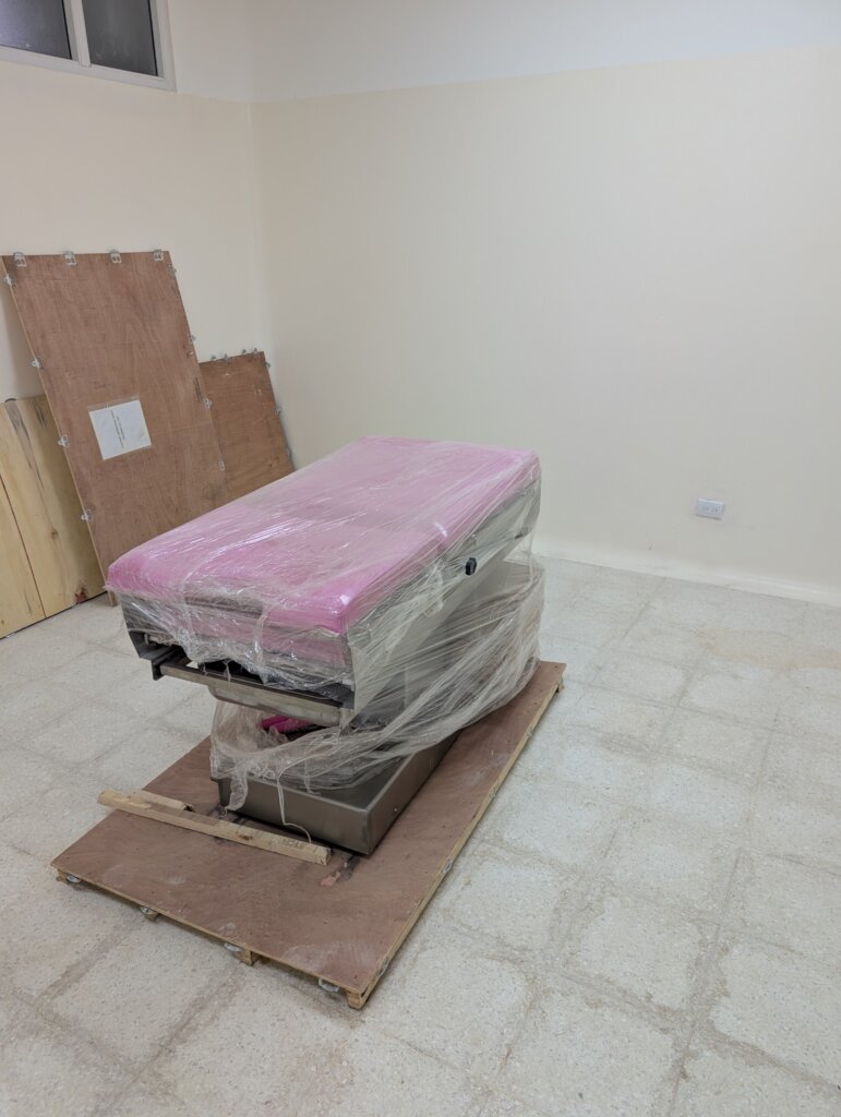 The newly delivered birthing bed