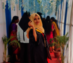 Afsana graduating as a nurse