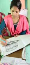 Pallabi today - enjoying her art