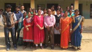 Manu in blue, at the front, far right