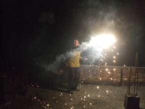 Celebrating Diwali with fireworks on the roof