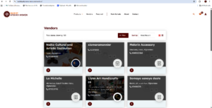 Screenshot of Vendors on Madebyafghanwomen.com