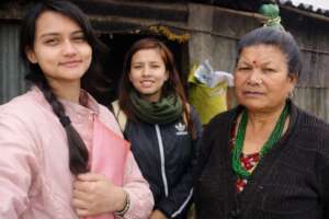 Intern, from Hope International College at village