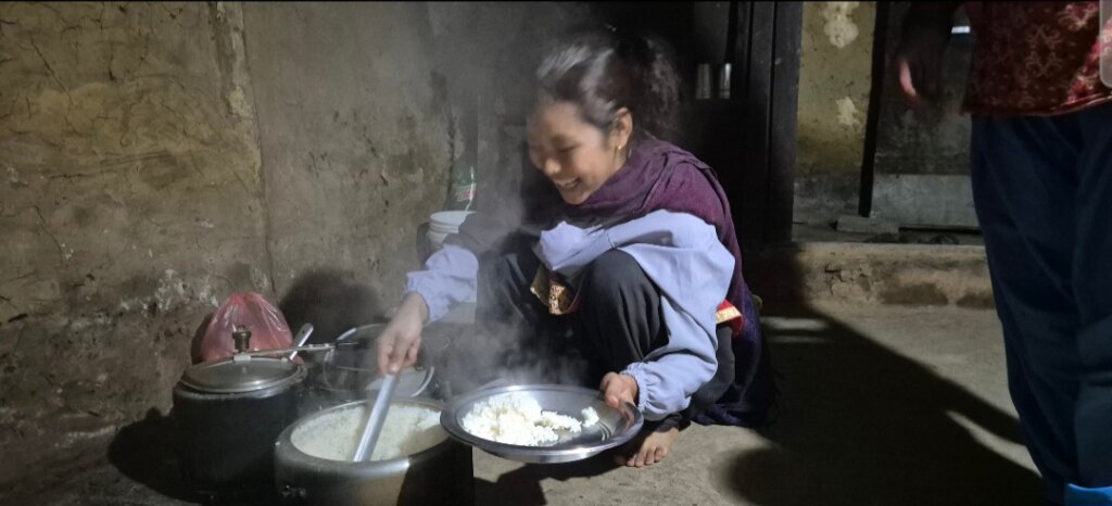Staff serving food after teachers training