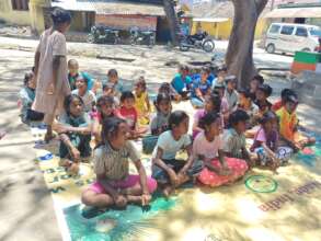 Children waiting for nutritive snacks