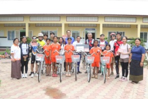 ODC's Ride for Education team donating bicycles.