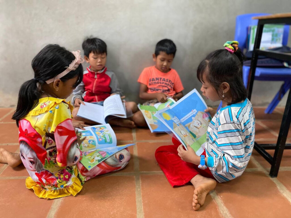 Students in the library