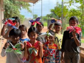 Our students proudly presenting the DIY butterfly.