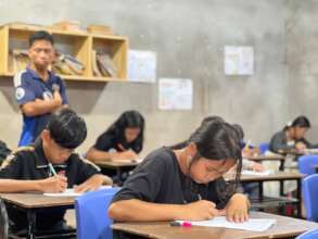 Our students taking their quarterly exam.