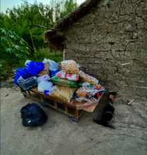 Supplies and donations for the community food bank