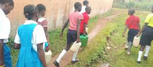 Children fatching water at school
