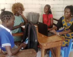 Young ladies having a group session
