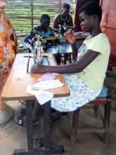 Girls at a tailoring class