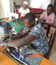 Girls at tailoring session