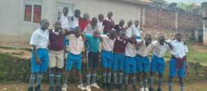 School children happy after having a meal
