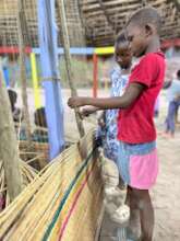 Students learning Sleeping Mat weaving