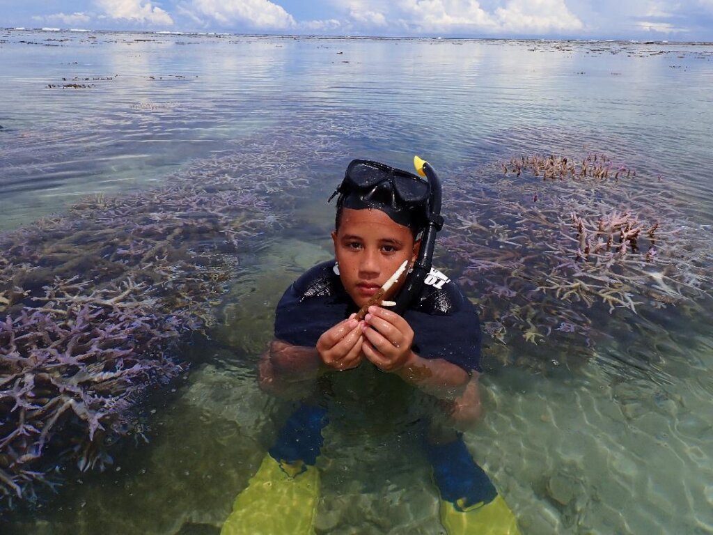 My grandson Keith deeply concerned about bleaching
