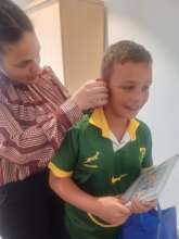 Divan was so happy for his new "ears"