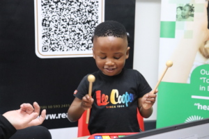 Mcebo enjoys hearing his musical instruments