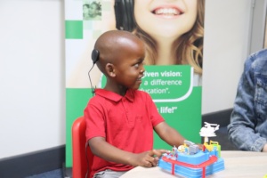 Regoratile hearing his first sounds