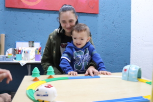 Wikus during a speech therapy session