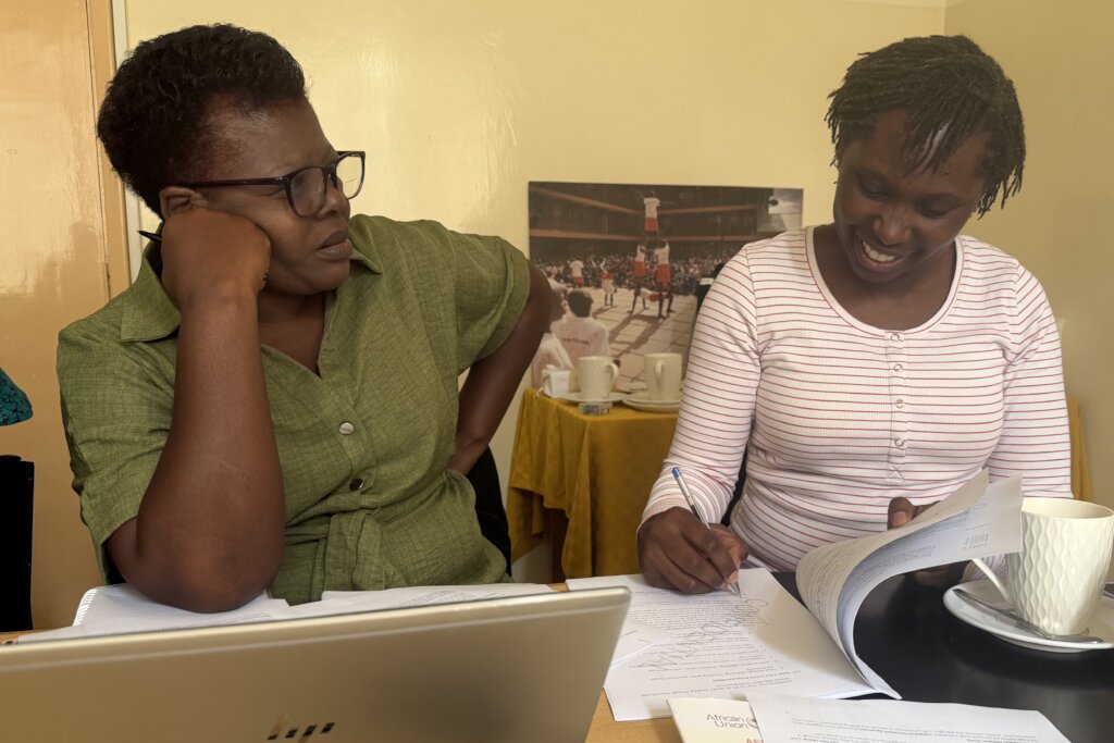 Learning co-lead Bonita Ayuko with LCPI's CEO
