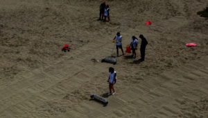 Our beachcleaner in action