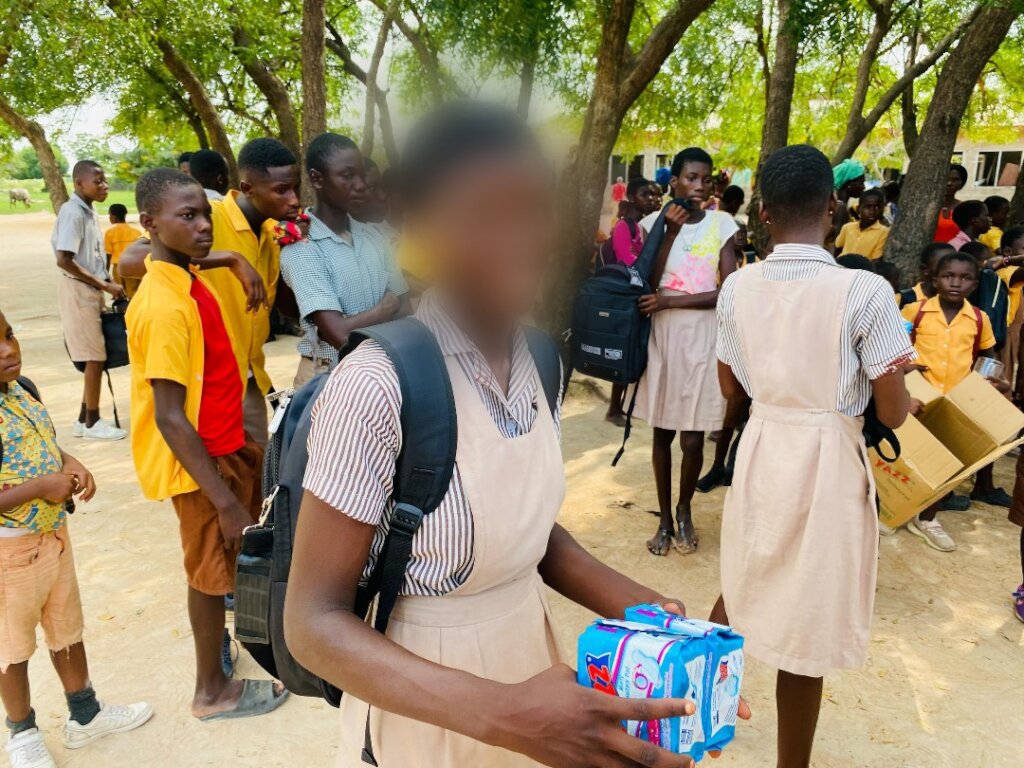 Sanitary Pads for 200 School Girls at Tinkong