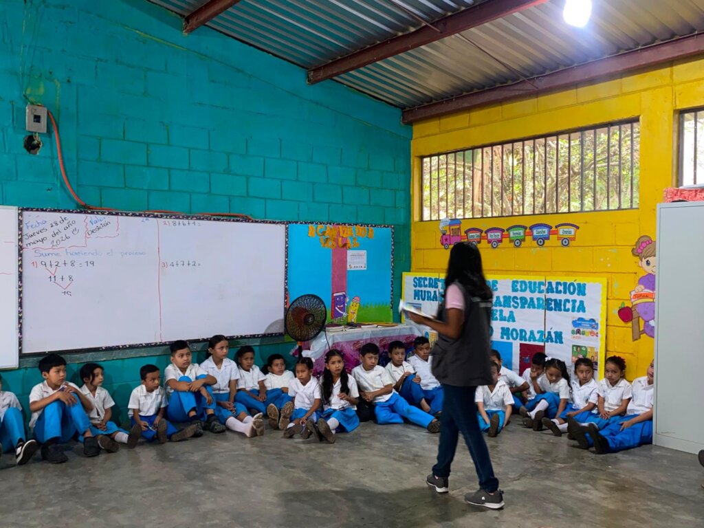 Youth facilitator Jessica leading an activity