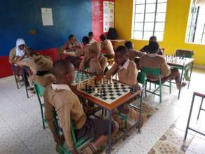 Children Participating in Chess Club