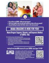 Mama Dragons outreach flyer