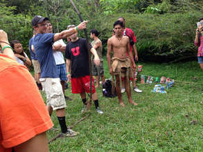 Competing with homemade Maleku bow and arrow