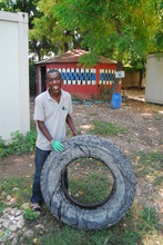 Manager Jean Robert working hard!