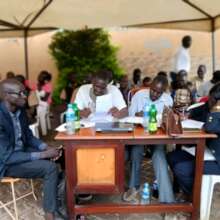 Volunteer judges at work