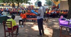 Quiz and Spelling Master guiding contestants