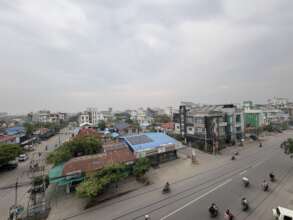 A view of Mandalay city from a high altitude