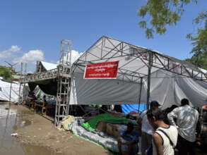 Displacement camps for fire and earthquake victims