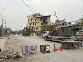 Collapsed buildings in Mandalay