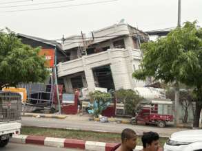 Collapsed buildings in Mandalay