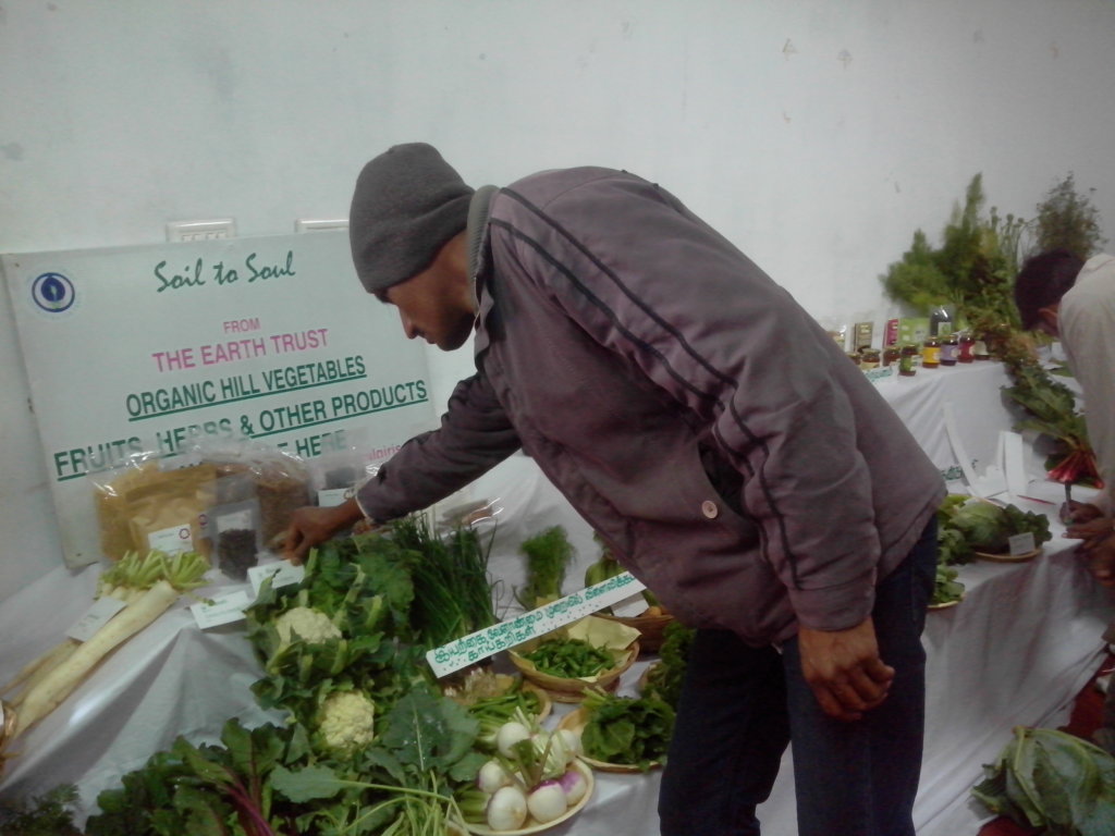 Display of organic products by ET's Farm Manager