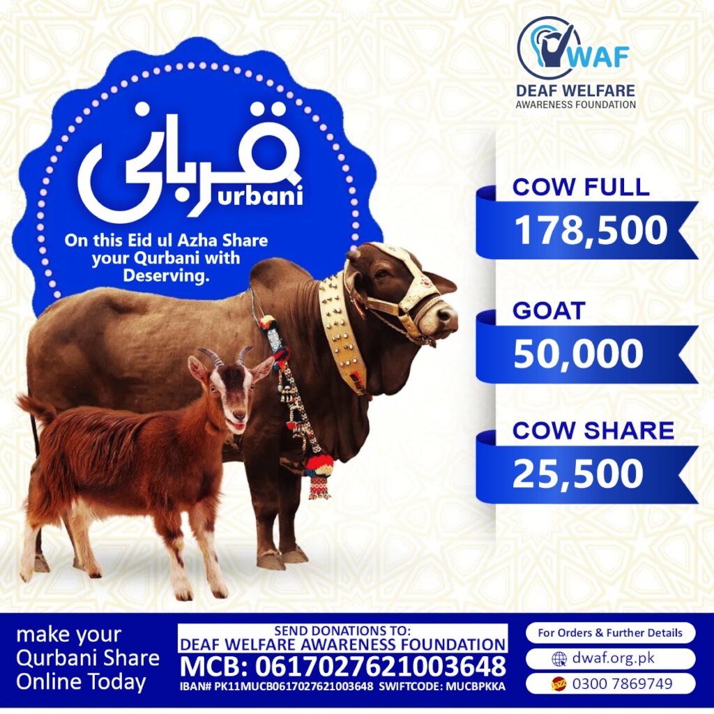 Qurbani for 100 Deserving Deaf Families