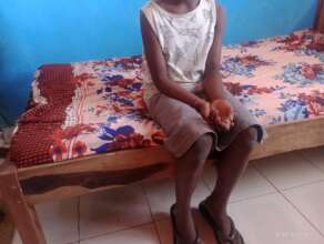 A girl being treated at a shelter