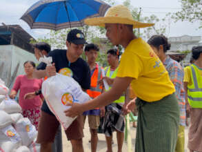 Distributing WCK Food Kits to local communities