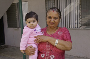 Bhutanese refugee and her granddaughter