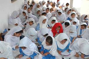 Girls studying in open area