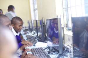 Students at Mang'ola experience the new computers